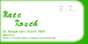 mate kosch business card